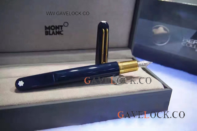 Blue & Gold Montblanc M Marc Newson Fountain Pen AAA Mont blanc Imitation Blue & Gold Montblanc M Marc Newson Fountain Pen AAA Mont blanc Imitation
